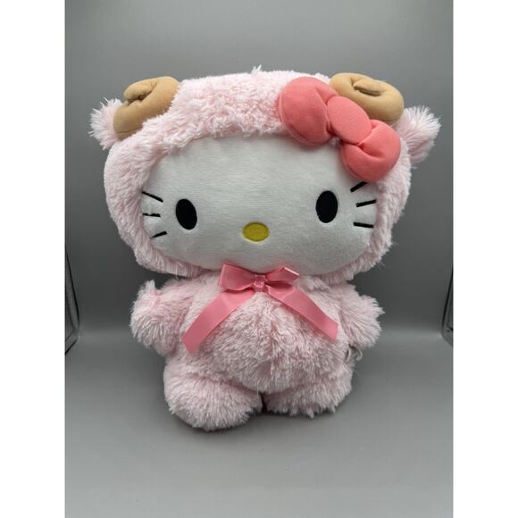 Sanrio Hello Kitty Pink Ram Costume 14" Plush Stuffed Animal - Picture 1 of 5